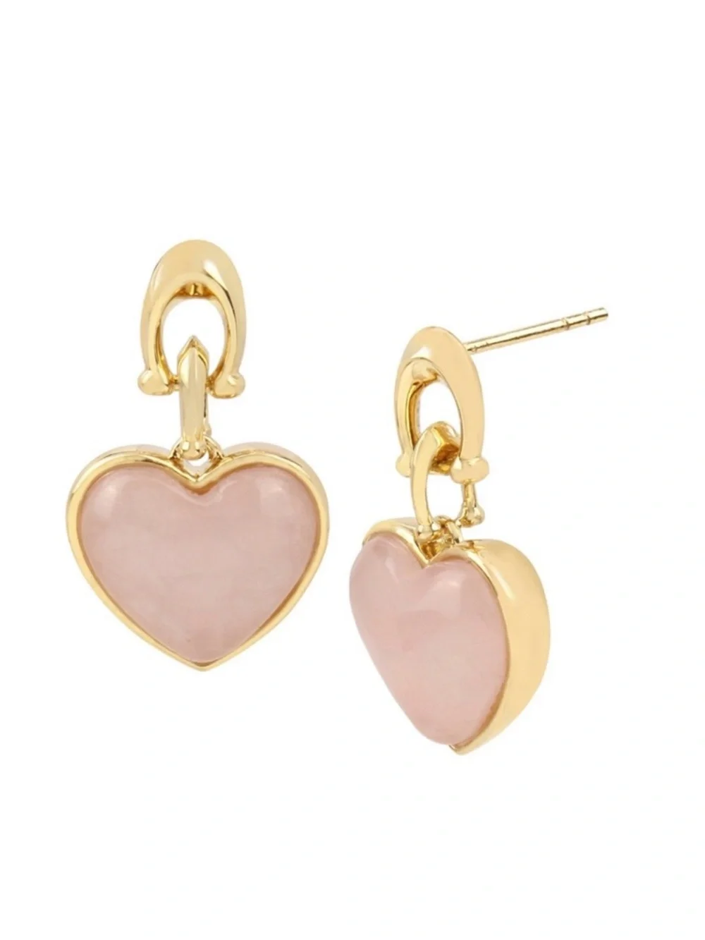 COACH Semi-precious Rose
Quartz Heart Drop gold-tone
Signature C link Earrings - Picture 5 of 6